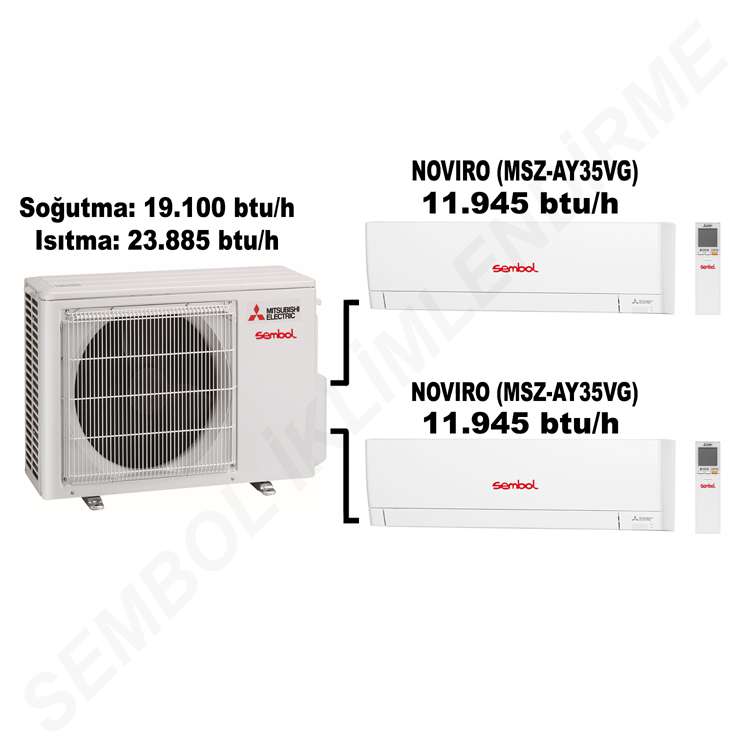 Mitsubishi Electric Noviro Multi Split Klima (11.945 btu/h + 11.945 btu/h)