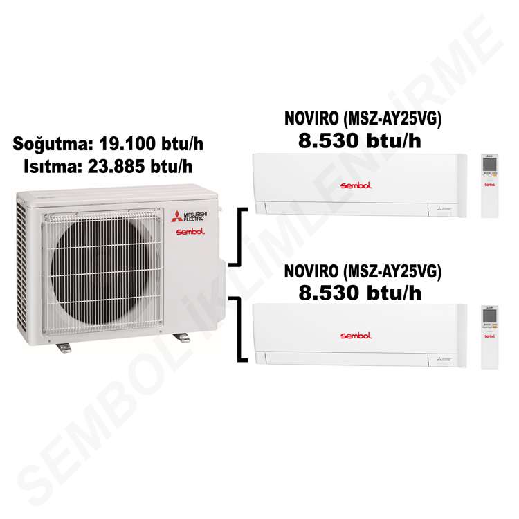 Mitsubishi Electric Noviro Multi Split Klima (8.530 btu/h + 8.530 btu/h)