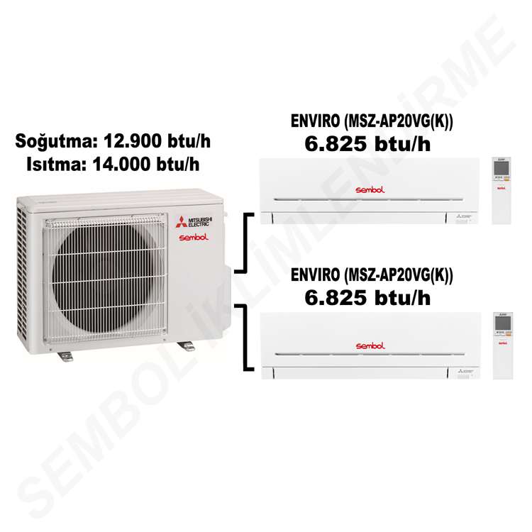 Mitsubishi Electric Enviro Multi Split Klima (6.825 btu/h + 6.825 btu/h)