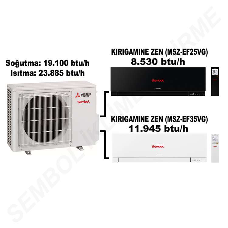 Mitsubishi Electric Kırıgamıne Zen Multi Split Klima (8.530 btu/h + 11.945 btu/h)