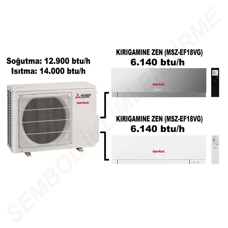 Mitsubishi Electric Kırıgamıne Zen Multi Split Klima (6.140 btu/h + 6.140 btu/h)