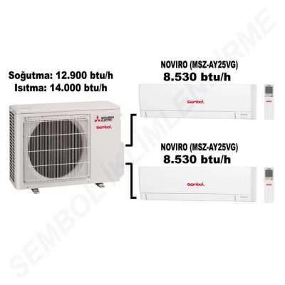 Mitsubishi Electric Noviro Multi Split Klima (8.530 btu/h + 8.530 btu/h)