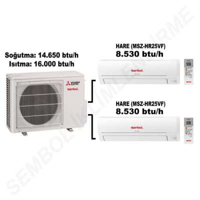 Mitsubishi Electric Hare Multi Split Klima (8.530 btu/h + 8.530 btu/h)